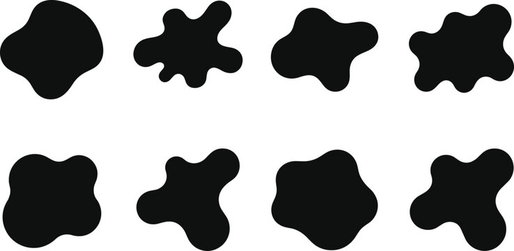 Abstract blob shape collection, organic liquid splash and fluid design elements set, vector illustration bundle graphics artwork