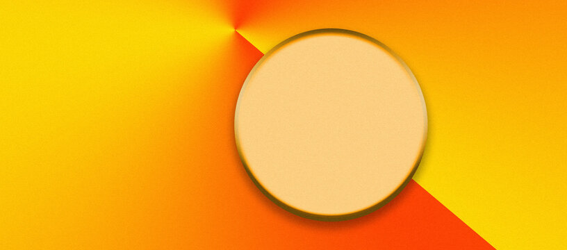 Abstract yellow and orange gradient background with a circular frame for copy space