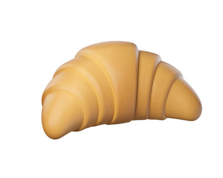 3d Golden croissant isolated. Perfect for bakery, cafe menus, and food stock imagery. 3d render
