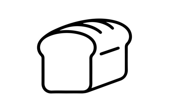 Bread loaf icon in simple linear style isolated on white background for web mobile usage.