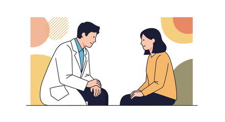 Fototapeta premium Doctor consulting patient, isolated on transparent background