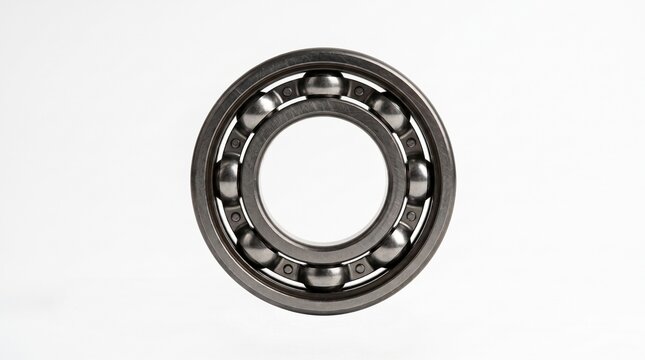 Close Up of Steel Ball Bearing Spare Part Isolated on White Background