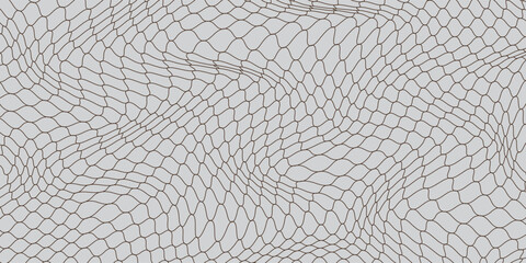 Wavy fish scale seamless pattern vector background, abstract distorted net texture © Yunuz