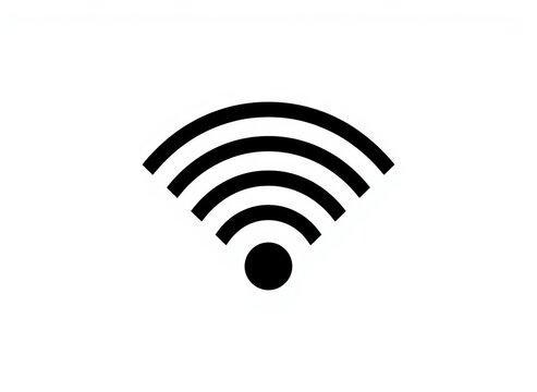 Modern WiFi Icon With Clean Geometric Signal Arcs Radiating Outward From a Dot