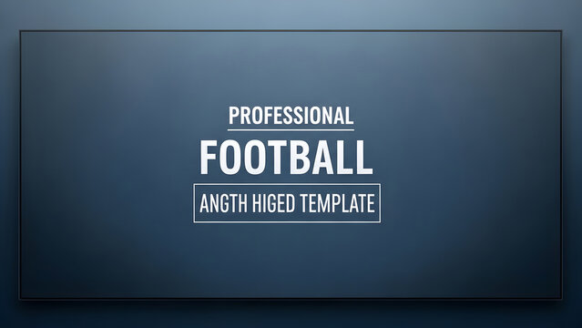Minimalist dark blue background presents the white text "PROFESSIONAL FOOTBALL" with a smaller subtitle "ANGTH HIGED TEMPLATE" centered.