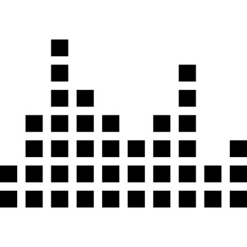 Square block audio equalizer vector icon