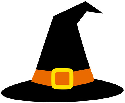 Simple black and purple witch hat vector illustration