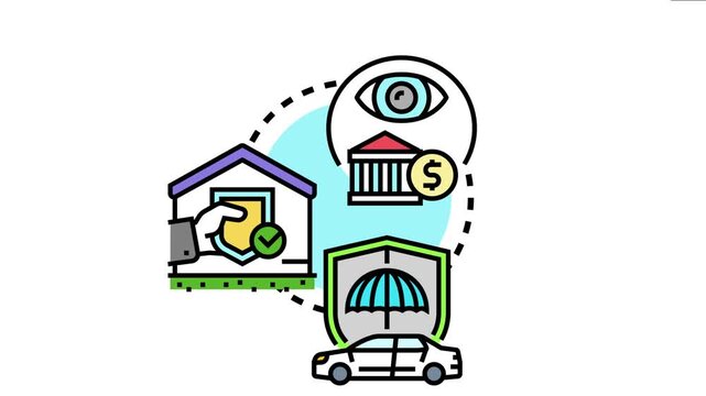 Auto insurance liability providing secure financial protection for a car, home, and bank savings with careful oversight and risk management