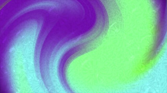 Abstract background with swirling purple and vibrant green liquid paint effect.