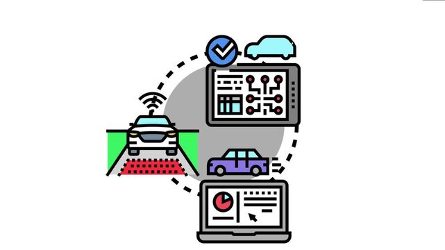 Automotive experts checking vehicle performance and safety through rigorous road tests and advanced diagnostic analysis, evaluating autonomous and smart car technologies