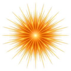 Fototapeta premium Golden light burst explosion isolated on transparent background for design and celebration graphics