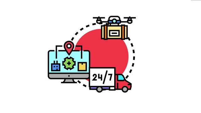Centralized system managing and optimizing automated shipping processes, integrating drone and truck deliveries with real time tracking and constant availability for supply chain efficiency