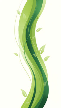 Green Wave Abstract Organic Background Vector Illustration with