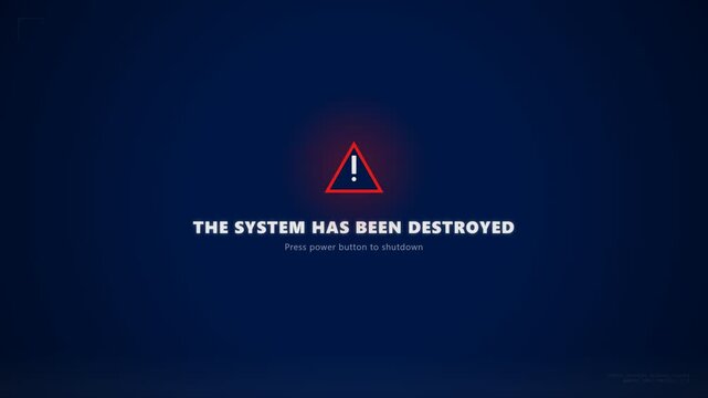 Dire digital system failure message indicates irreversible destruction and requires immediate shutdown