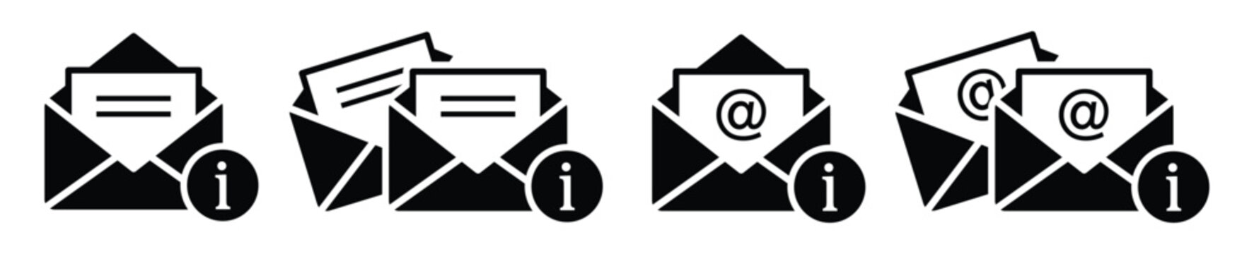 Mail message information icon illustration