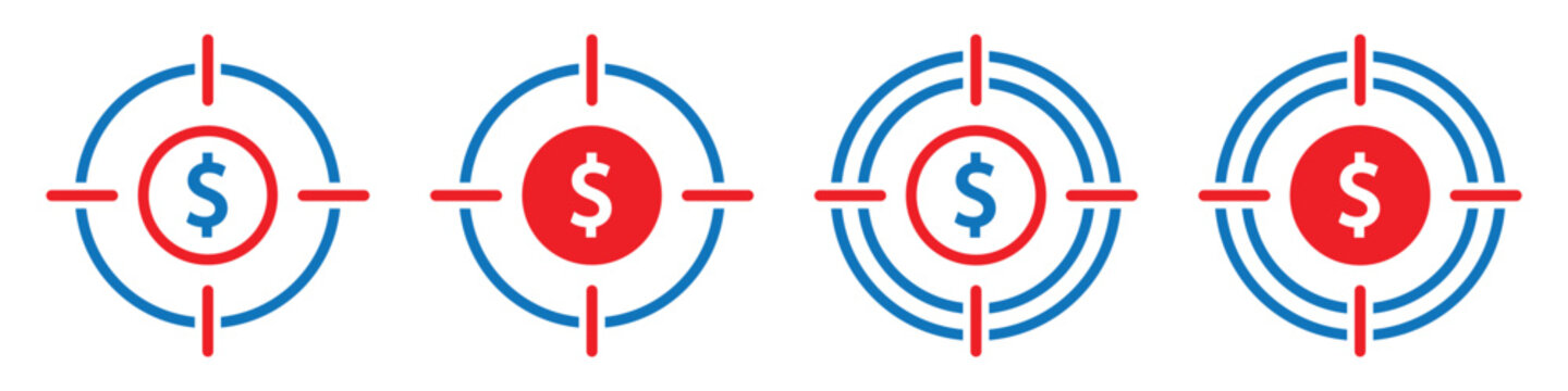 Money finance target vision icon illustration