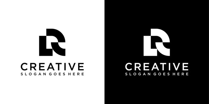 LR or RL initial letter logo design vector template
