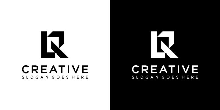 LR or RL initial letter logo design vector template