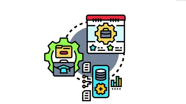 Data workflow orchestration concept automated process management, task scheduling, and efficient data handling for streamlined business operations and intelligent computing