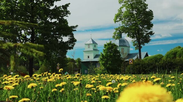 Church Of Transfiguration Wooden Landmark Porplishche Belarus