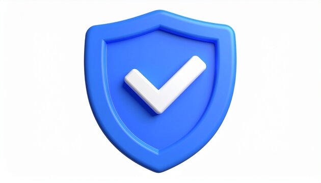 Glossy 3D Shield Verification and Security Symbol