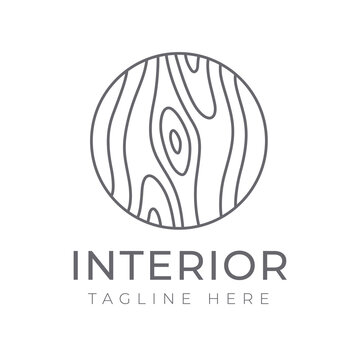 Natural wood grain interior logo design vector