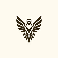 Fototapeta premium Bird Wings Crown Logo