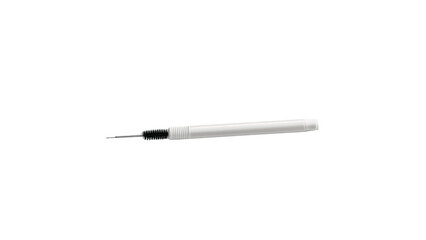 Fototapeta premium White eyebrow brush with background black bristle bristle tip textured on transparent background