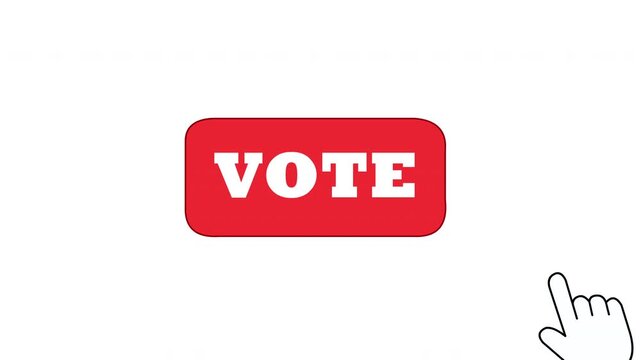 2D Animated Red Vote Button for Election and Democratic Participation
