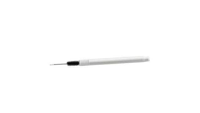White eyebrow brush with background black bristle bristle tip textured on transparent background
