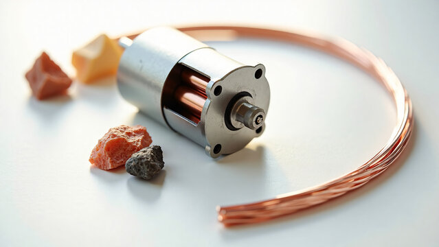 Electric Motor with Neodymium Magnets and Copper Wires