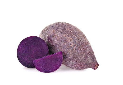purple yams on isolated white background