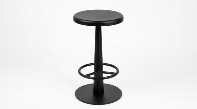 Modern black bar stool with round seat