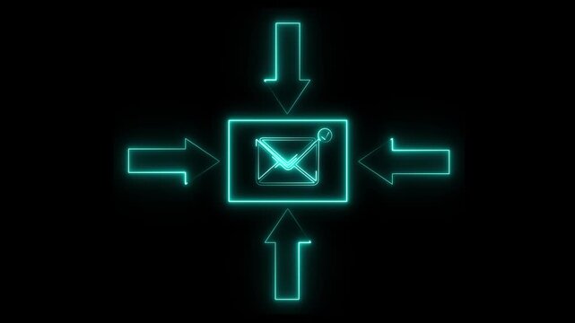 Digital inbox communication guides the email messaging animation