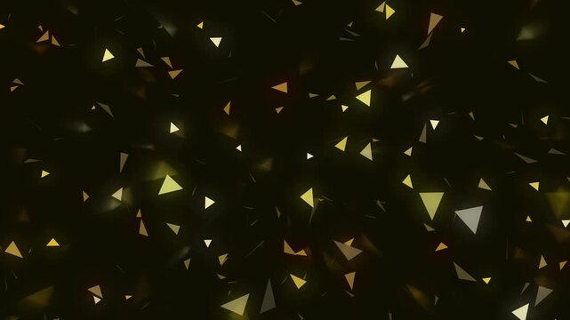 Glowing gold confetti animation scatters shimmering shards across dark