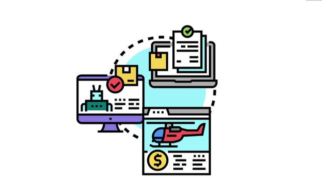 Autonomous purchasing request concept an intelligent system managing digital procurement. Automating transactions. And linking various online platforms for smart buying