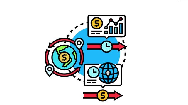 Autonomous trading algorithm operating with global market data, managing financial transactions and investment strategies automatically, representing modern fintech and high frequency trading