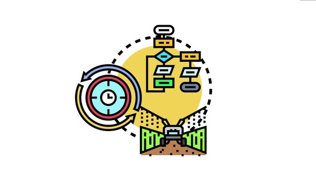 Autonomous workflow bots are automating intricate business processes. Depicting a cycle of technological advancement and scheduled task execution