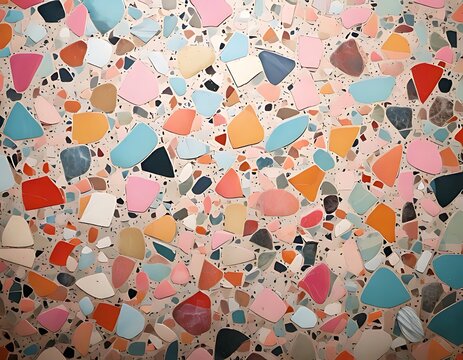 Colorful Terrazzo Pattern with Pastel and Vibrant Stone Chips.
