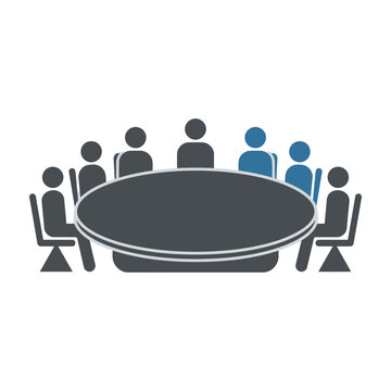 Business meeting with diverse team around a table in a conference room setting