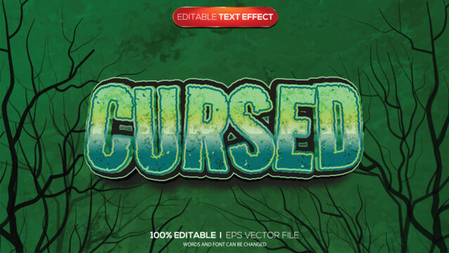 3d text effect cursed theme