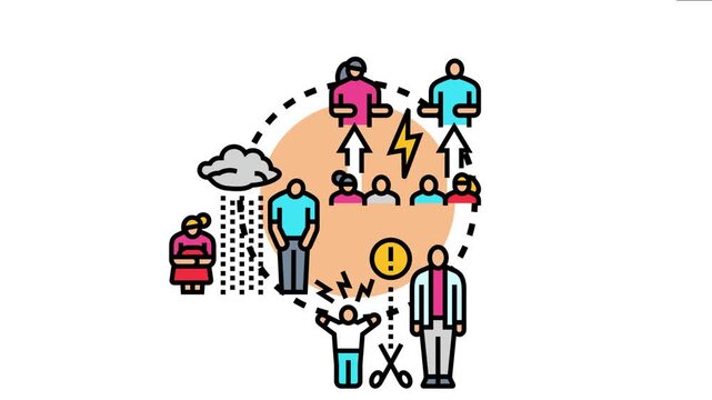 People facing emotional challenges, stress, and conflict in various interactions, the concept of disengaging from intense feelings to maintain objectivity and well being