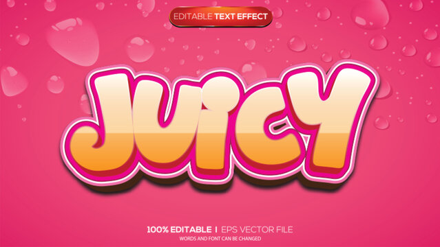 3d text effect juicy theme
