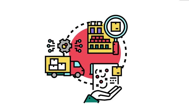 Back to front inventory flow represents a reverse logistics process, managing returns, recycling, and product recovery from customer to distribution with an organized supply chain strategy
