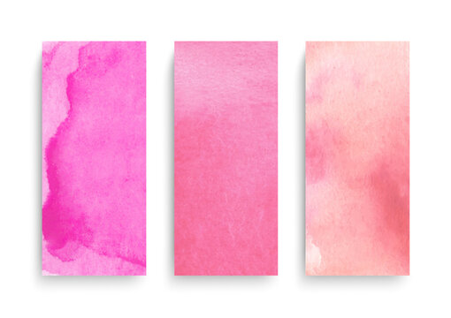 Abstract pink watercolor vertical banners set
