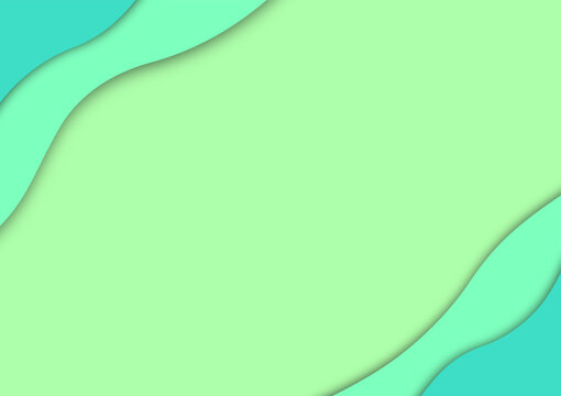 Green and mint paper cut abstract background