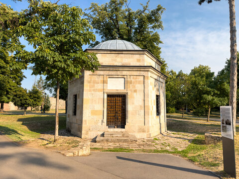 Damat Ali Pasha Turbeh surrounded by trees at Belgrade Fortress
