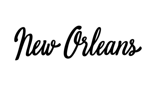 New Orleans hand written lettering text