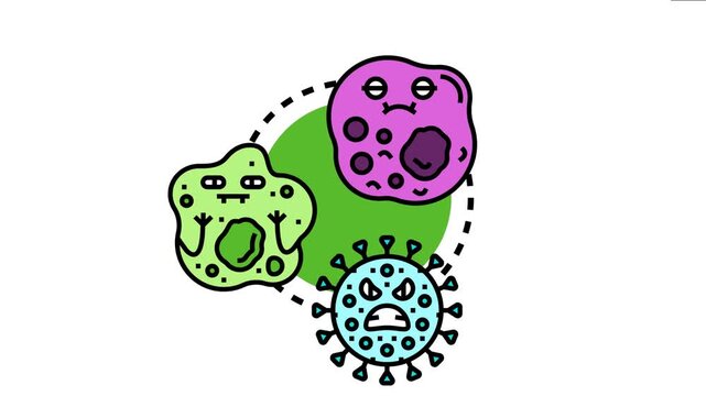 Microorganisms portraying various types of microscopic pathogens like bacteria and viruses. Representing disease. Infection