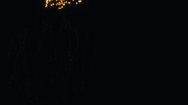 3d render firework A mesmerizing shower of golden particles falling from the sky in a continuous